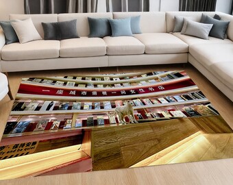 Tapis de bibliothèque Cat Tokyo, tapis antidérapant à motif imprimé numérique