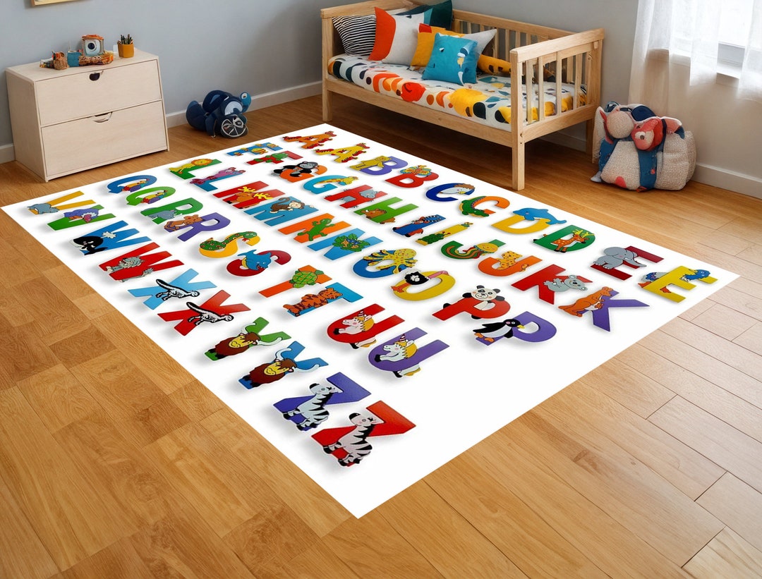 Safari Alphabet Rug,rugs for Children Who Are Just Starting School,rug ...