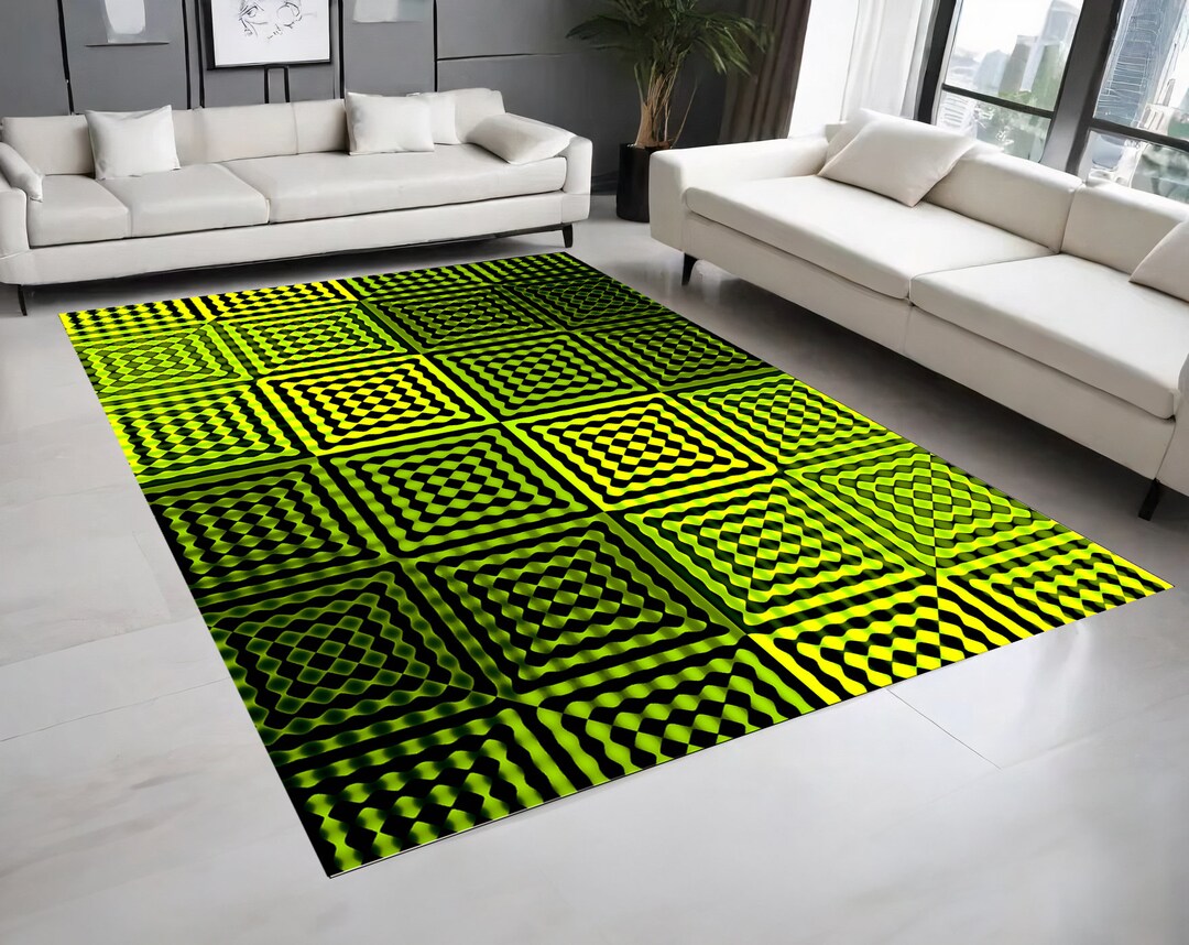 4K Rugs,4k Design Carpet,clever Design Rugs,abstract Geometric Green ...