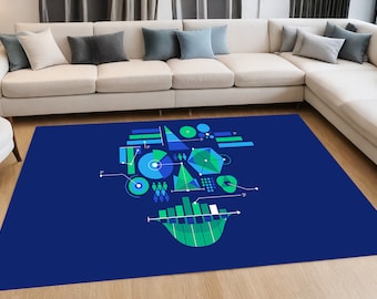 Tapis visages abstraits, tapis design, tapis à motifs d'oeuvres d'art abstraits, tapis design intellectuel, tapis d'illustration, tapis 3d design, tapis 3d