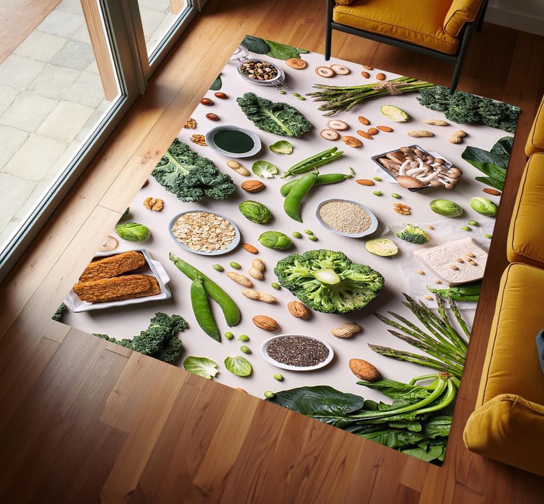 Green Vegetables Rugs,legumes Rugs,fresh Fruits and Vegetables ...