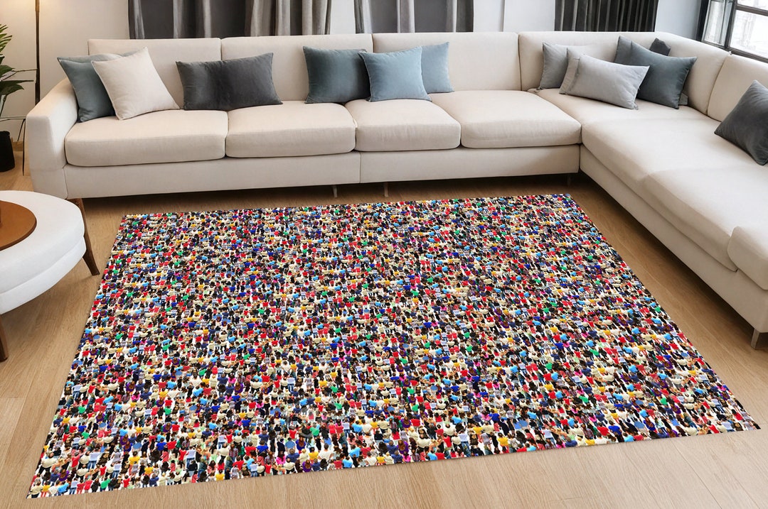 Crowd Pattern Rug, Colorful People Print, Non-slip Area Rug - Etsy