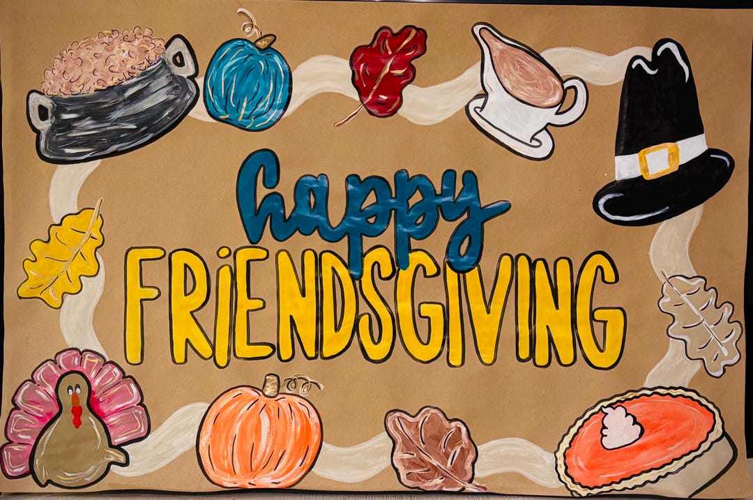 Happy Friendsgiving Banner – Hand-painted Fall Décor - Etsy