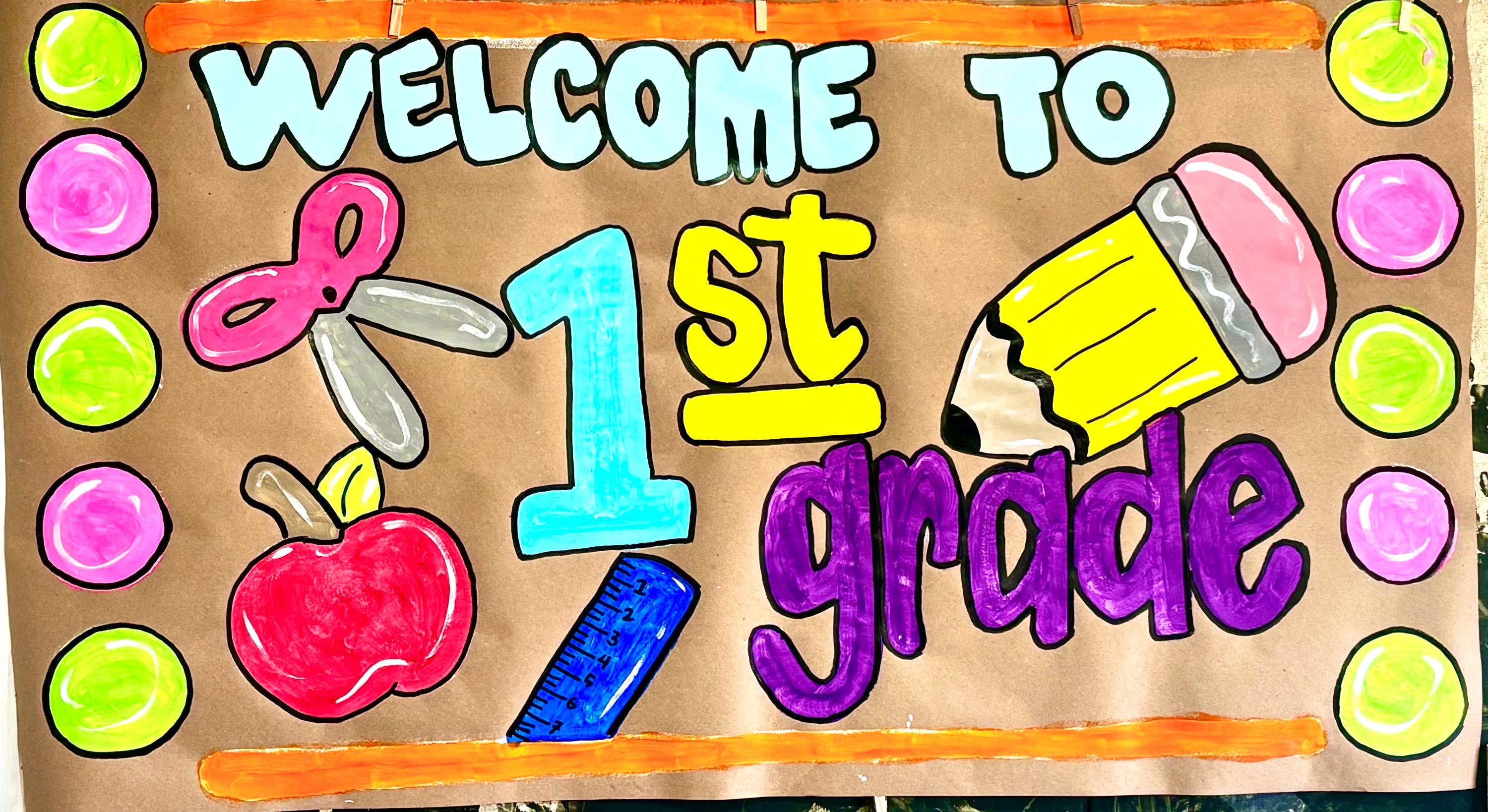 Back to school banner / hand painted / personalized / custom / sign / bulletin board / hallways / classroom