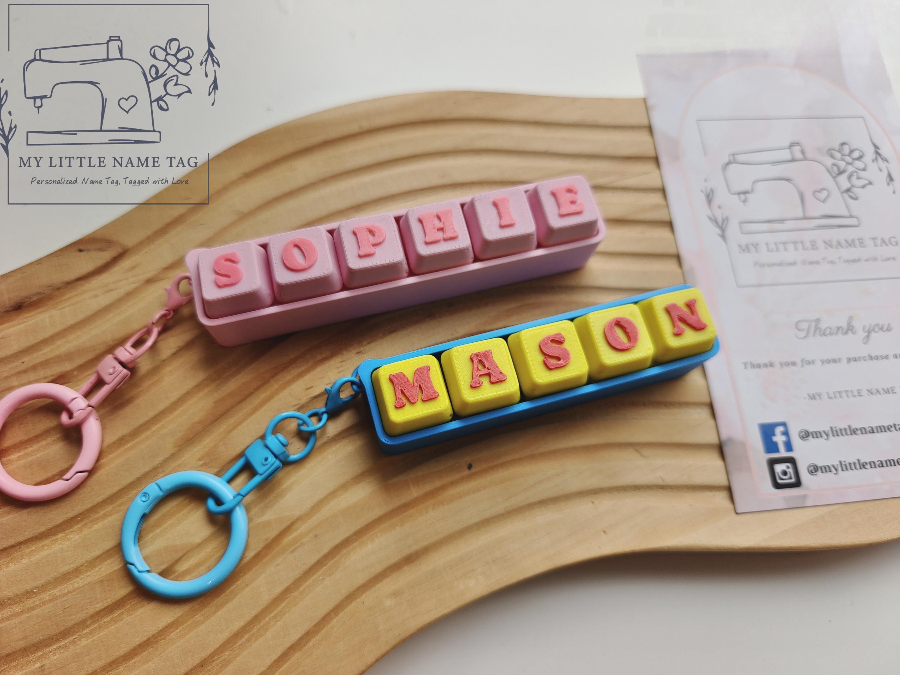 Clicky 3D Personalised Name Tag Keychain | Custom Name Keyring ...