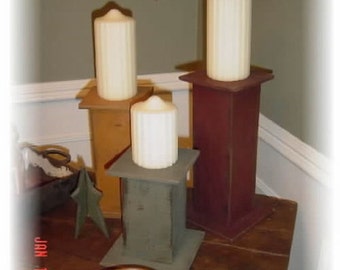 Set of three Primitive Chunky Candle Stands