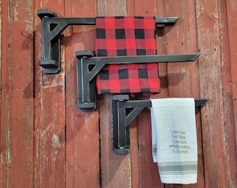 NEW ITEM!!!  Primitive Towel Arm Wall Bracket with Swivel Arm - LARGE 20-22"