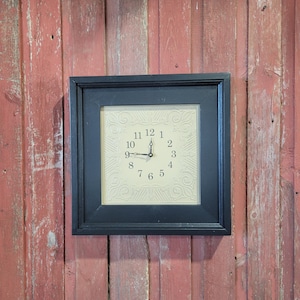 PriMiTiVe Wood Clock with framed Pressed Tin Face