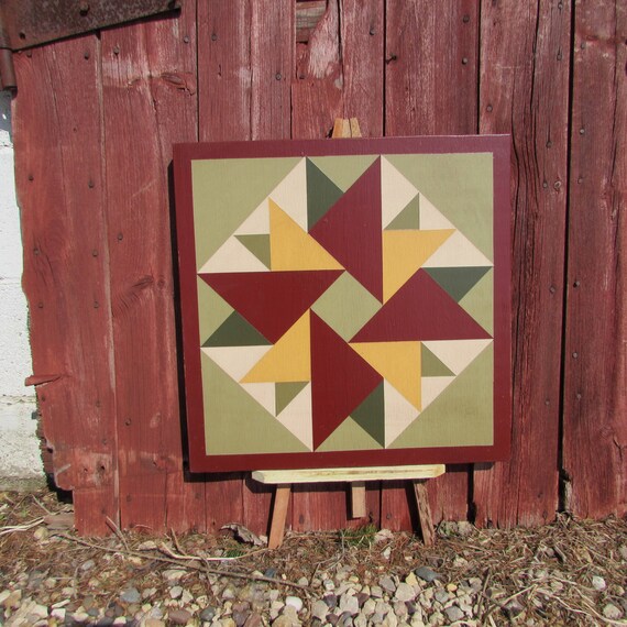 Primitive Hand Painted Barn Quilt 18 Unframed Etsy