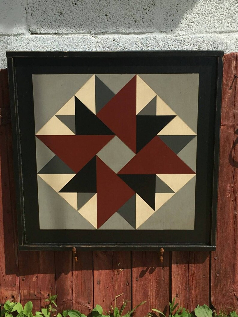 Primitive Hand-painted Barn Quilt Small Frame 2’ X 2’ - Etsy