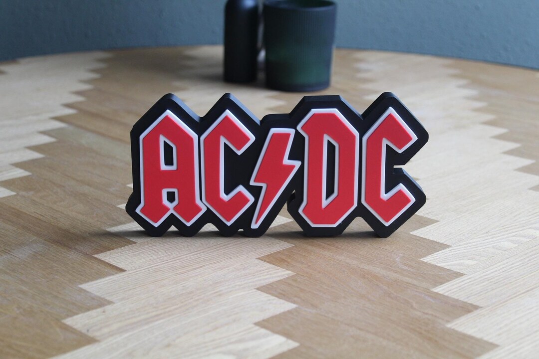 AC/DC Logo 3D Print | Rock Band Decoration | Music Fan Article | Gift ...