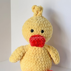 Crocheted yellow duck, 14 inch Large duck, Yellow duck