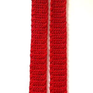 Red sparkly scarf, Christmas, Valentine’s Day, doll accessories, teddy bear scarf, mini winter scarf image 5