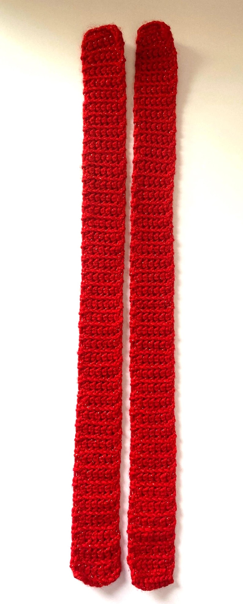 Red sparkly scarf, Christmas, Valentine’s Day, doll accessories, teddy bear scarf, mini winter scarf image 5