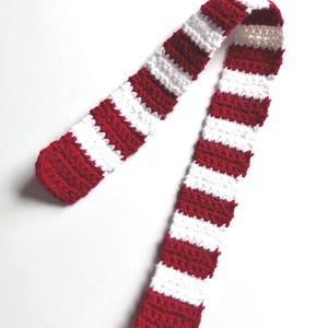 Red and white Striped Mini Scarf, Teddy Bear, Plushie, or Doll, Candy Cane, Peppermint, Christmas