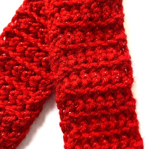 Red sparkly scarf, Christmas, Valentine’s Day, doll accessories, teddy bear scarf, mini winter scarf image 3