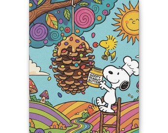 Snoopy Woodstock Bird Feeder Canvas Print Classic Cartoon Wall Decor