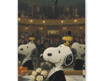 Cuadro de Snoopy Folies Bergere de Peanuts, decoración de pared divertida