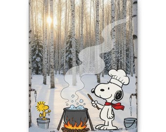 Cuadro de Snoopy y jarabe de arce de Peanuts para decoración de pared invernal