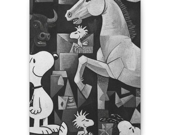 Snoopy Woodstock Guernica Canvas Print Classic Cartoon Wall Decor