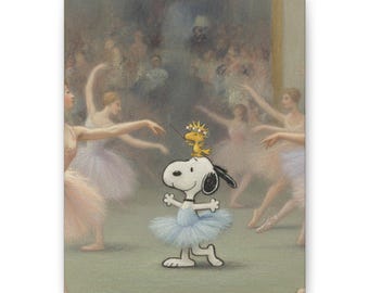 Lienzo decorativo de Snoopy Ballet de Peanuts Degas