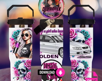Emballage pour gobelet de 30 oz : modèle de voiture Revhead Just A Girl (modèle PNG à téléchargement numérique)