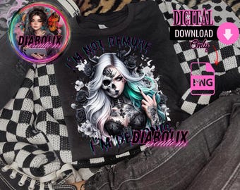 T shirt png, shirt sleeve png, Adult shirt design, funny, attitude, Sublimation shirt, I’m not demure, I’m demonic, PNG, Sarcasm
