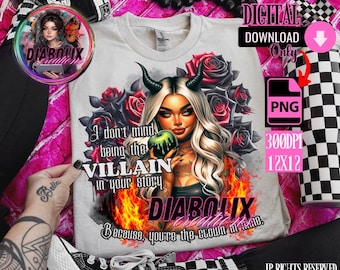 Villain Story PNG: Sarcastic Adult T-Shirt Design (Digital Download)