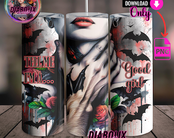 Dark Romance Tumbler Wrap: Smut PNG Template (Digital Download
