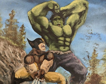 Wolverine vs the Hulk Oil Painting 11"x14“