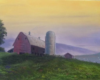 Morning on the Farm - Oil Painting  11"×14"