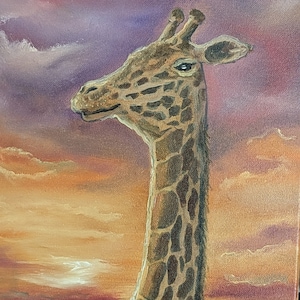 Giraffe Painting 11x14 Original Oil on Canvas
