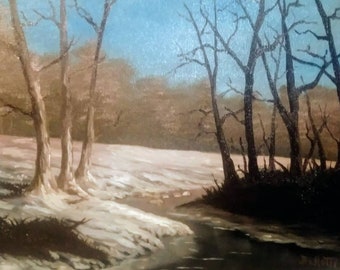 Winter Creek - 11 x 14 oil on canvas