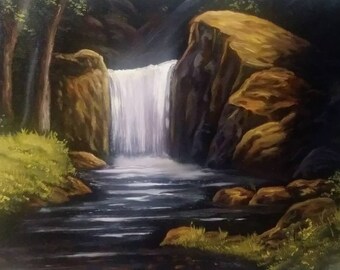 Golden Waterfall - 20 x 16 oil on canvas