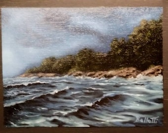 Bonnet Shores Waves - Oil Painting 11"×14"