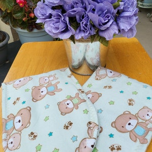 Newborn Baby Burp Cloths Teddy Bears