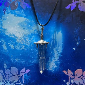 Sterling Silver Crystal Sword Pendant