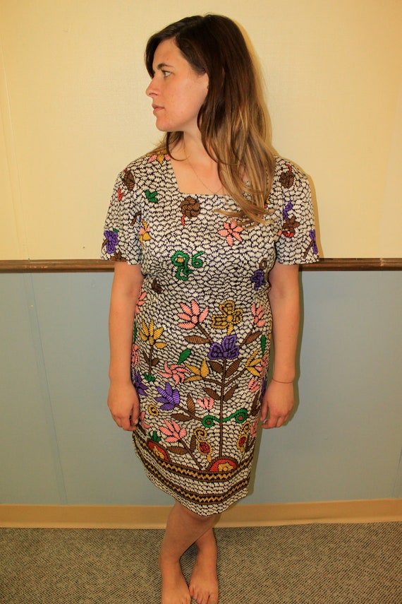 1990's Colorful and Carefree Vintage Dress  Size … - image 1