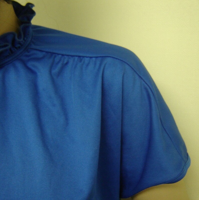 1960s Plus Size Vintage Blue Blouse Size 16 image 3