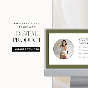 Photography Business Card Template | Wedding Photographer Business Card | Horizontal Business Card | Canva Template | Business Card Design