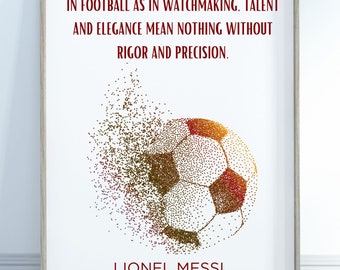 Messi Soccer Poster Digital File, Soccer printable file, soccer quote, Lionel Messi quote, Soccer printable wall art