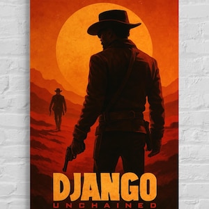 Django Framed Poster || Django Unchained Poster Print - Western Movie Art - Tarantino Film || Wall Decor - Vintage Cowboy Print