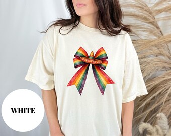 Comfort Color® Cinco De Mayo T-Shirt, Rainbow Bow Shirt, Mexican Fiesta Shirt, Mexican Festival Gift, Happy Cinco De Mayo Shirt Mexican Tee