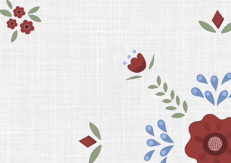 Folk art pattern scandinavian style. Size 100x70 centimeters with 200 dpi resolution. Linen background, transparent and offwhite. Detail.