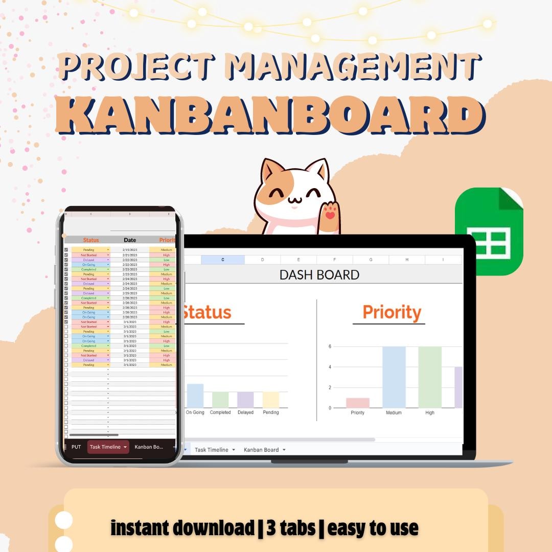 Kanban Board : Google Sheet | to Do List | Priority Tracker | Project ...