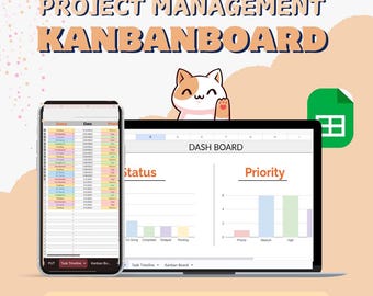 Tablero Kanban: Hoja de cálculo de Google / Lista de tareas pendientes / Seguimiento de prioridades / Herramienta de gestión de proyectos / Planificador / Fácil de usar / Truco de productividad