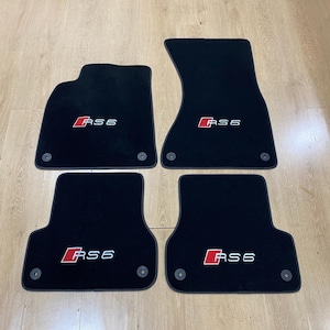 Bilmattor för Audi RS6 2011-2018 C7, specialdesign, broderad logotyp, specialmönster för ditt fordon