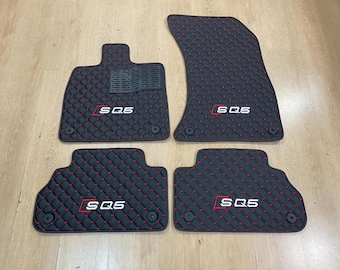Leather Car Mats For Audi SQ5 FY 2017-2025 , Custom Design , Custom Embroidery Logo , Custom Mat Pattern for Your Vehicle