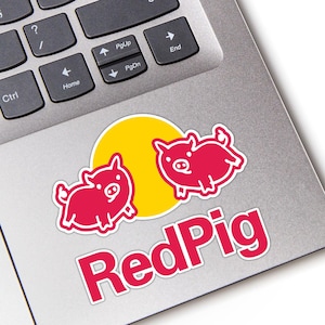 Red Pig Sticker Inspired By Red Bull Energy Drink, Vinyl Waterproof Stickers, Bumper Stickers, Funny Stickers, Laptop Decal, Car Decal
