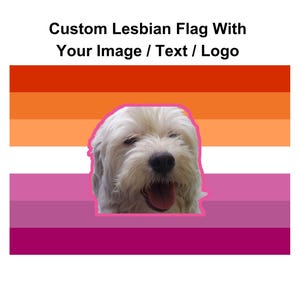 Tapiz de bandera del orgullo lésbico con foto personalizada, decoración de bandera lésbica del Kpop, bandera lésbica personalizada, bandera del orgullo, tapiz lésbico, regalos lésbicos